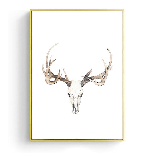 

Скандинавский минималистичный постер с головой оленя и овцы в скандинавском стиле, настенная живопись на холсте, украшение, картина для декора гостиной 21*30cm