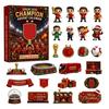 2026 Soccer Advent Calendar with Hanging Ornaments, 2D Flat Mailer Box Holiday Countdown