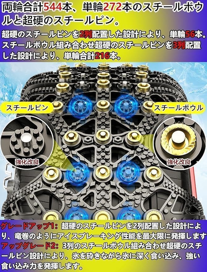 BAOJIADA Tire Chains Car Tire Easy No Need to Move or Jack Up Your Emergency for Light No Tire More Comfortable Snow Winter Japanese Instruction