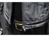 Venom Men's Retro Denim Jacket - Large Size Stand Collar Zipper for Casual Cycling & Motorcycle Wear