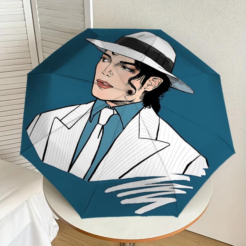 1pc Michael Joseph Jackson Automatic Folding Umbrella, Portable Collapsible Design, Casual Outdoor Accessory L1127029