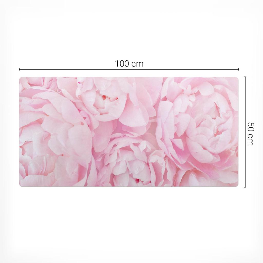 Universal Protective Mat for Table and Countertop Pastel Peonies 100X50 Cm