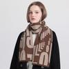 Letter Design Versatile Pure Wool Scarf Fashion Warm Small Wide Shawl Autumn and Winter New 100 Wool Scarf
