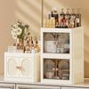 Dustproof Makeup Organizer Cabinet Multi Layer Storage Box with Door Desktop Cosmetic Skincare Organizer