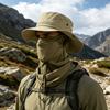 Ice Silk Fishing Hat, Breathable Quick-Drying Fabric Sun Hat with Wide Brim, Detachable Face Guard Adjustable Fit Sun Protection Hat for Outdoor