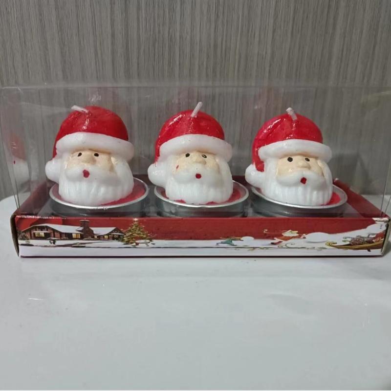 3Pcs Christmas Tree Scented Candle Handmade Santa Claus Cute Soy Wax Candles Snowman Wedding Candles Home Decoration Party Xmas