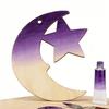 24/48 PCS Wooden Moon & Star Ornaments – DIY Hanging Decor with Hemp Rope for Wedding, Christmas, Birthday & Anniversary