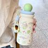 Portable Large Capacity 316 Stainless Steel Insulated Cup with Cartoon Design & Straw