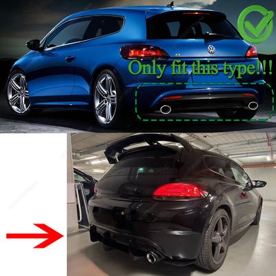 Car Rear Bumper Diffuser Exhaust Bracket 3 Fins Boot Splitter Guard Spoiler Plate Lip Auto Parts For VW Scirocco R 2008-2016