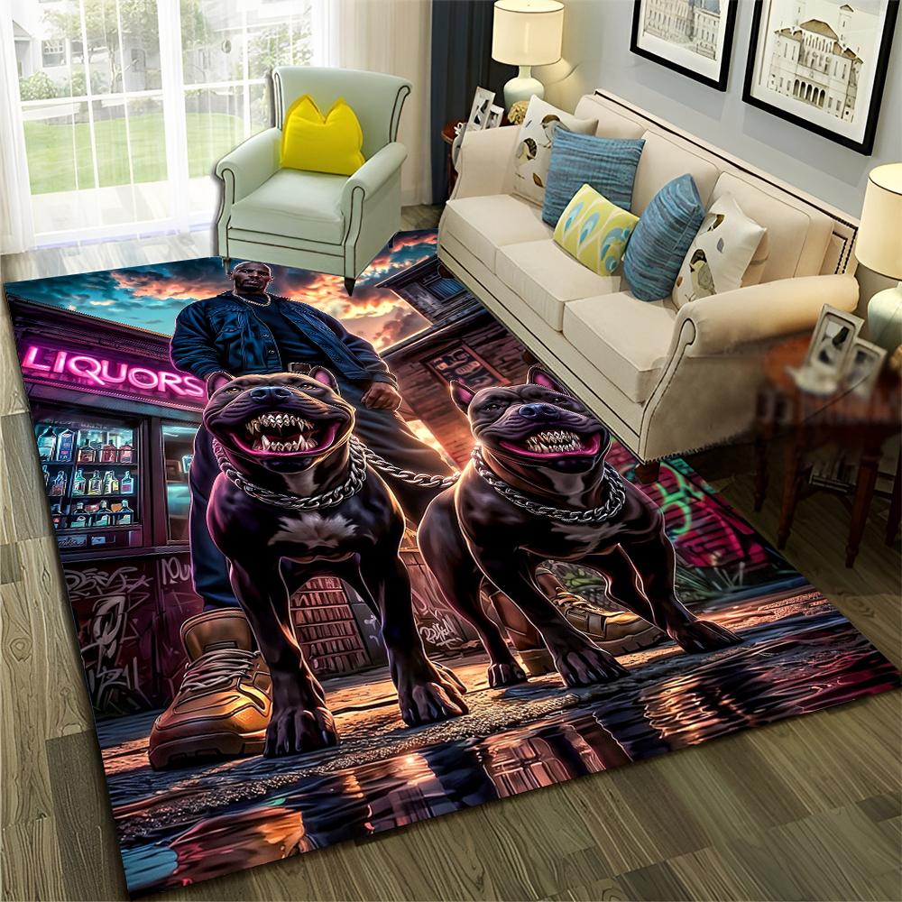 3D Top Rapper Legende Star Kunst Cartoon Hip Hop Teppich für Schlafzimmer Wohnzimmer Sofa Zuhause Fußmatte Dekor,großer Spiel-Rutschfester Bodenbelag
