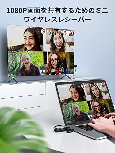 Wireless HDMI Transmitter/Receiver Set, Compact, 50M 1080P@60Hz, 5G/2.4G Dual Band, Mirror Mode, Extended Mode, Supports Up to 8 Devices, No Setup Req