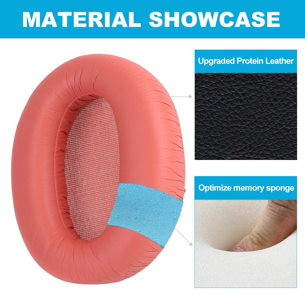 1 Pair Replacement Earmuffs Memory Foam Headset Ear Cushions Protein Leather Ear Cups Cover for Edifier W820NB Headphones