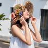 Korean Style Women's Versatile Straw Hat - Handmade, Trendy, Foldable, Floral Design for Summer Beach