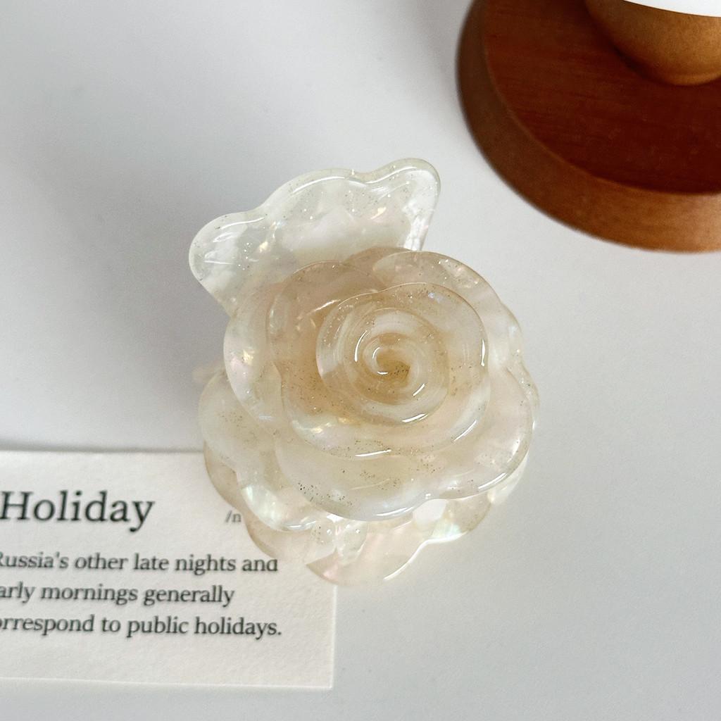 Chic Versatile Rose Flower Hair Claw Clip In Various Colors Stylish Acetate Hair Accessory