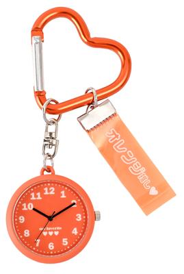 Taschenuhr Schlüsselanhänger Uhr Analog Karabiner Anhänger Schlüsselanhänger Uhr Drücker Orange Drücker Orange [Fieldwork] Damen ST301-7