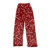 Pantaloni casual largi pentru femei cu imprimeu de Crăciun