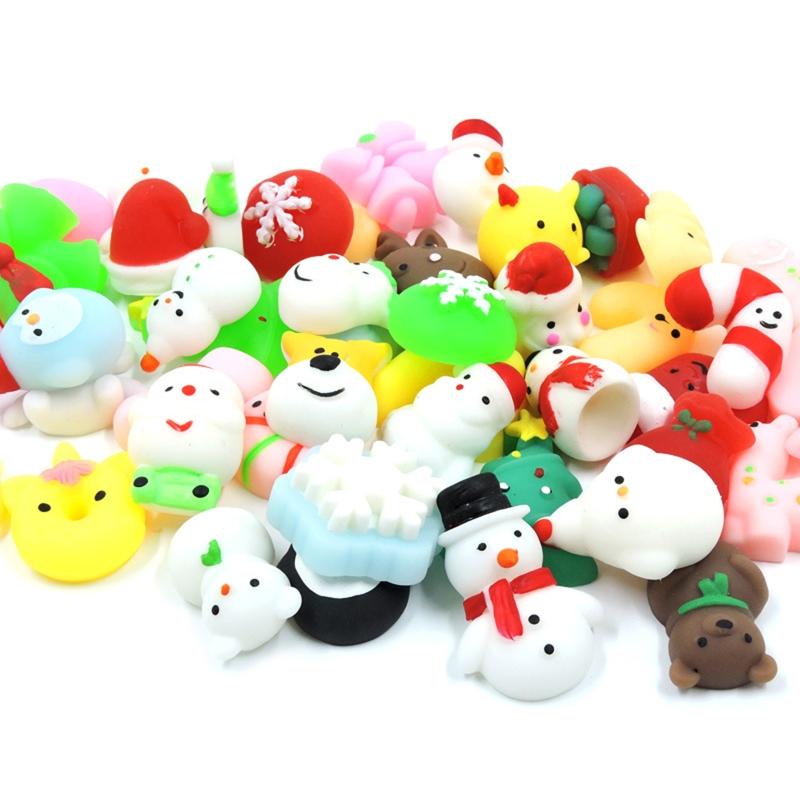 48 Stück Handquetschspielzeug Mini TPR Knetball Fidget Entspannungsball Neuheit Geschenk Weihnachten Thema Stressabbau Spielzeug Kleinkind Geschenk