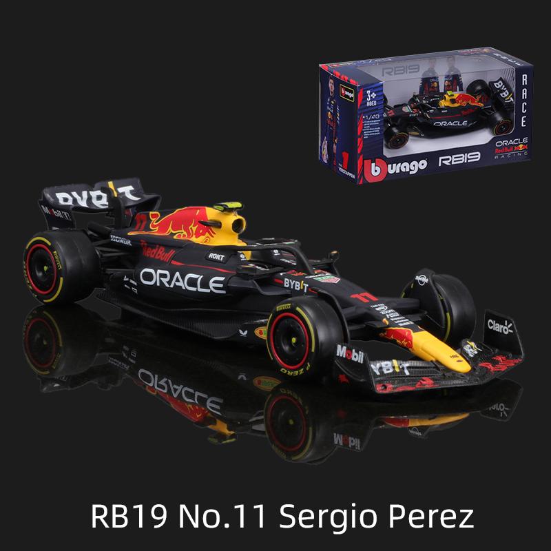 ABAC1 Bburago 1:43 2023 F1 Model RB19 W14 SF23 C43 A523 AMR23 Racing Alloy Car Toy Red Bull Mercedes Alfa Romeo Apline