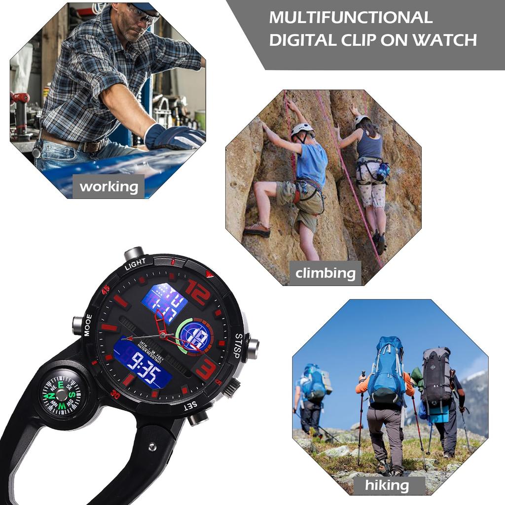 Karabina 3ATM LED Day of the Sports Horské outdoorové příslušenství Day Boyfriend Present Watch, Ana-Digital Display, Watch, Waterproof,