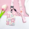 Sweet Floral Card Protective Sleeve Neck Strap Lanyard Card Holder Cute Card Case  ID/Bus/Bank Card