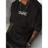 European Size Men's Gothic Geometric Print T-Shirt, Casual Street Style, Round Neck, Loose Fit
