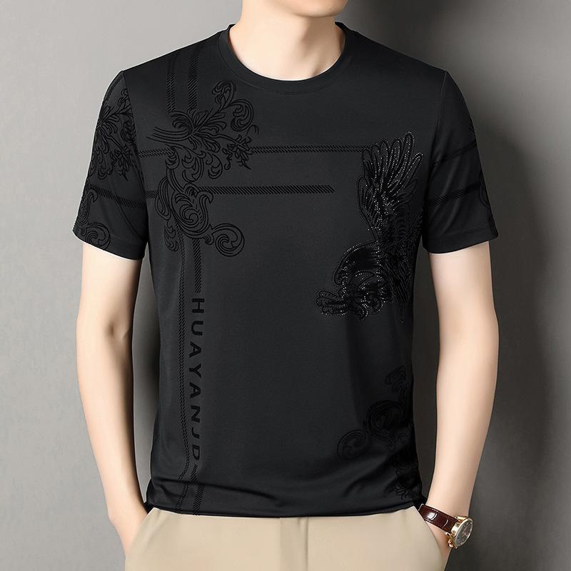 2026 Summer New Casual Short-Sleeve Men's Black Slim Fit T-Shirt