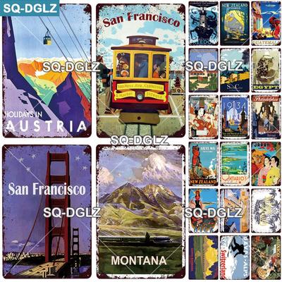 [SQ-DGLZ] San Francisco Stadt Metallschild Vintage Plakette Wanddeko Für Bar Land Schild Blechschild Reise ÄGYPTEN Poster