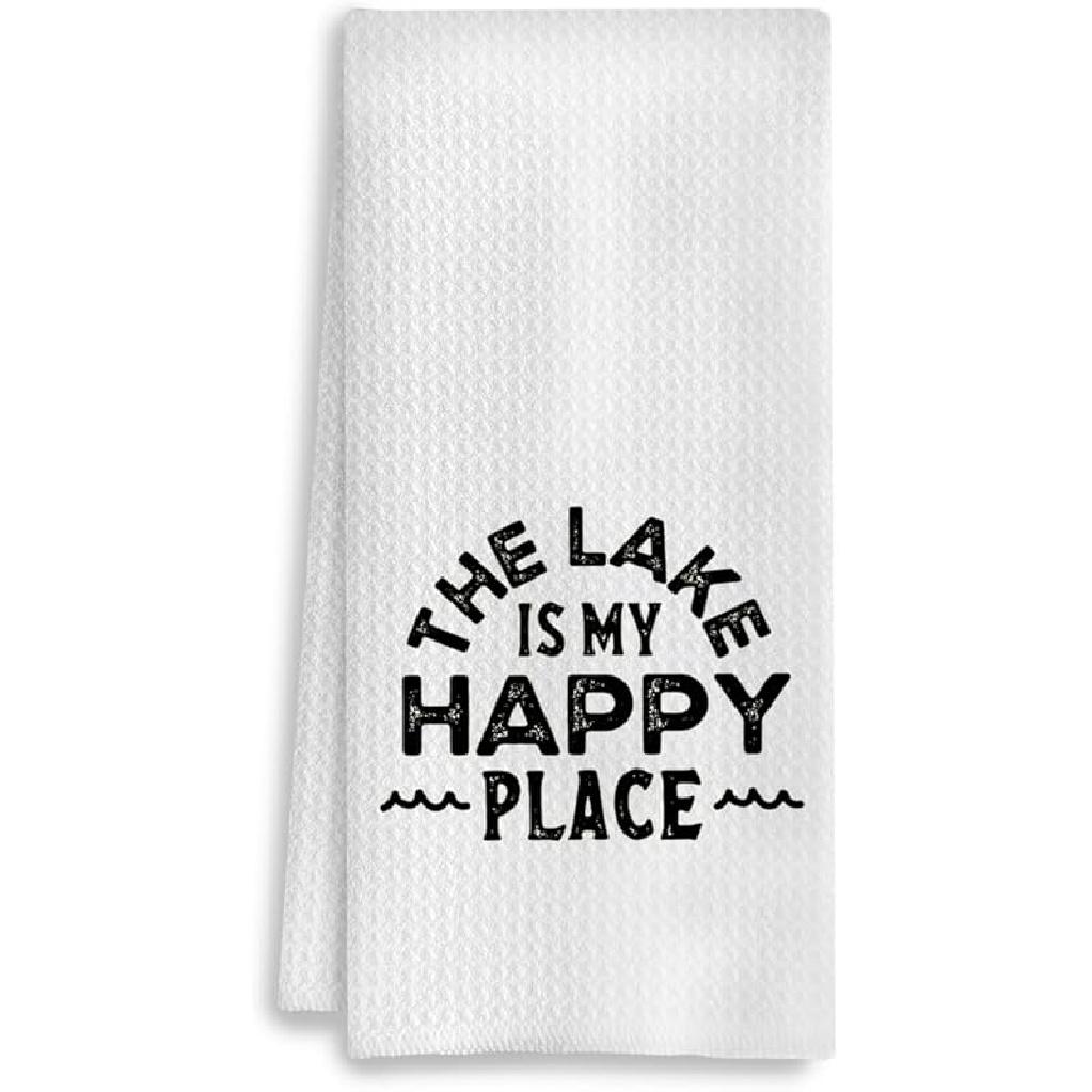 Lake Kitchen Towels - Lake Dish & Hand Towels, Kitchen Decor, My Happy Place, 16x24 Inch 2- Lake Towels
