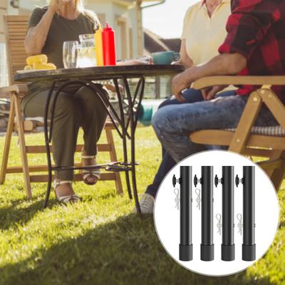 4Pcs Table Height Extender with Reinforced Bolts Easy To Install Heavy Duty Adjustable Rustproof Folding Tables Straight/Bent Leg Extender