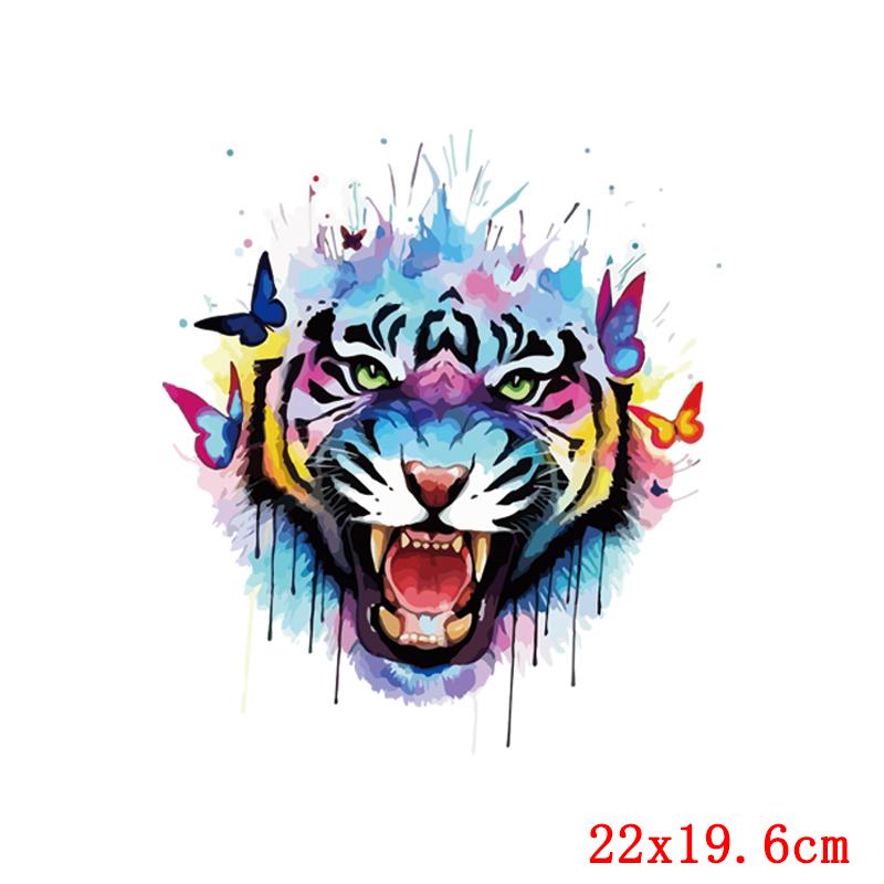 Cartoon Animal Applique Iron On Transfer Funny Pumpkin Heat Transfer Patch For Clothes Hippie Cat Thermal Stickers On Clothes