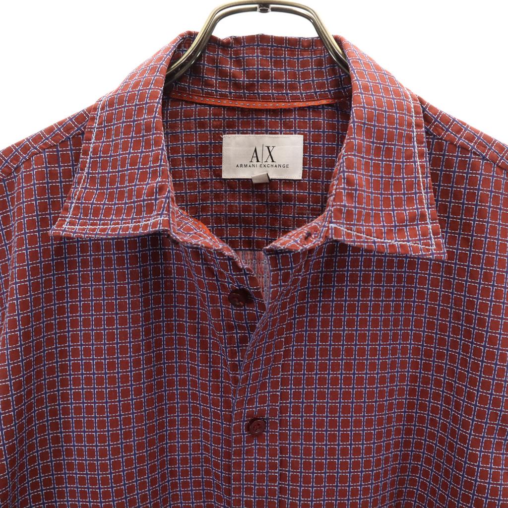 ARMANI EXCHANGE Overall handle Long sleeve Cotton shirt M Brown Men's Used