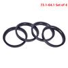 Black 1 Set 4 Hub Centric Rings Car Wheel Bore Center Collar 73.1-64.1mm for Cars ID 64.1-mm