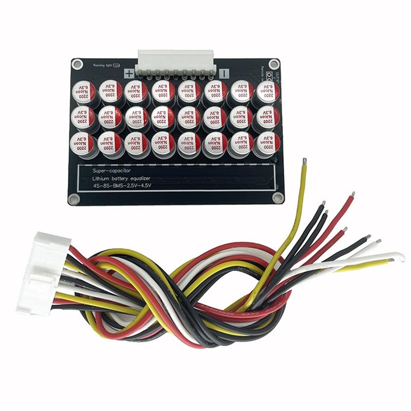 

A95I-Lithium Battery 8S 5A Capacitor Active Balancing Board Ternary Lithium Iron Phosphate Energy Transfer Balancer чорний
