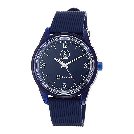Q&Q SmileSolar Watch Solar Analog Waterproof Urethane Belt RP10-004 Men's Navy