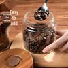 Glass Airtight Coffee Bean Jar with One-Way Vent and Wooden Lid for Food Storage and Preservation
