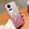 KEYSION Luxury Plating Glitter Phone Case for OPPO Reno 10 Pro 5G Transparent Soft TPU Shockproof Back Cover for OPPO Reno10 5G