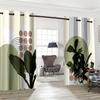 2pcs Nordic Modern Simple Green Palm Leaves Digital Printed Curtain Living Room Curtains Grommet Top Curtains Living Room Office
