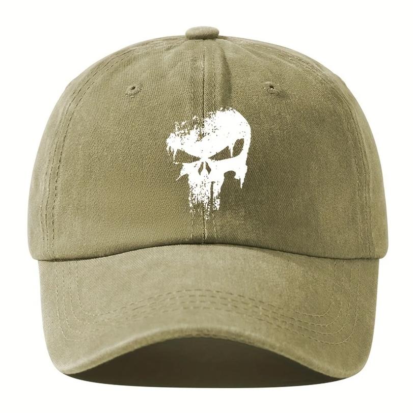 Fashion printing skull baseball cap, outdoor sun protection, cycling duckbill cap, vacation camping, travel, leisure occasions