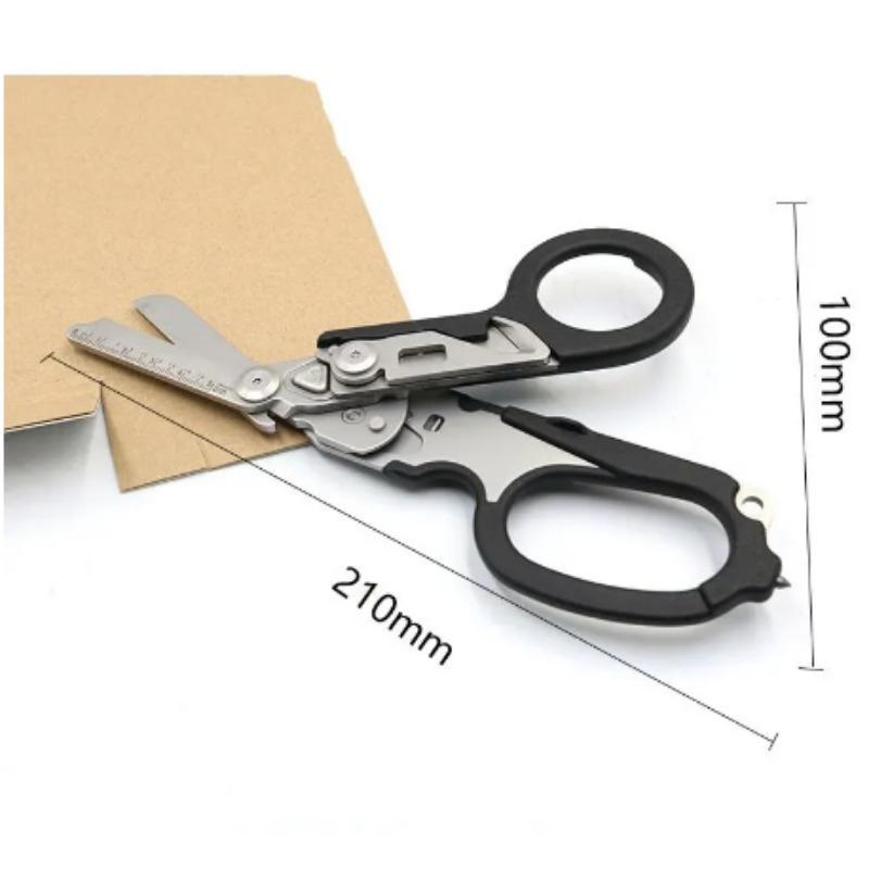 

Multifunctional Outdoor Tools with Glass Breaker Strap Cutter, Emergency Response Scissors, Folding Pliers, Safety Hammer чорний