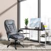 Massage Recliner Chair Heated Office Chair with Six Massage Points Velvet-Feel Fabric 360 degrees Swivel Wheels Grey