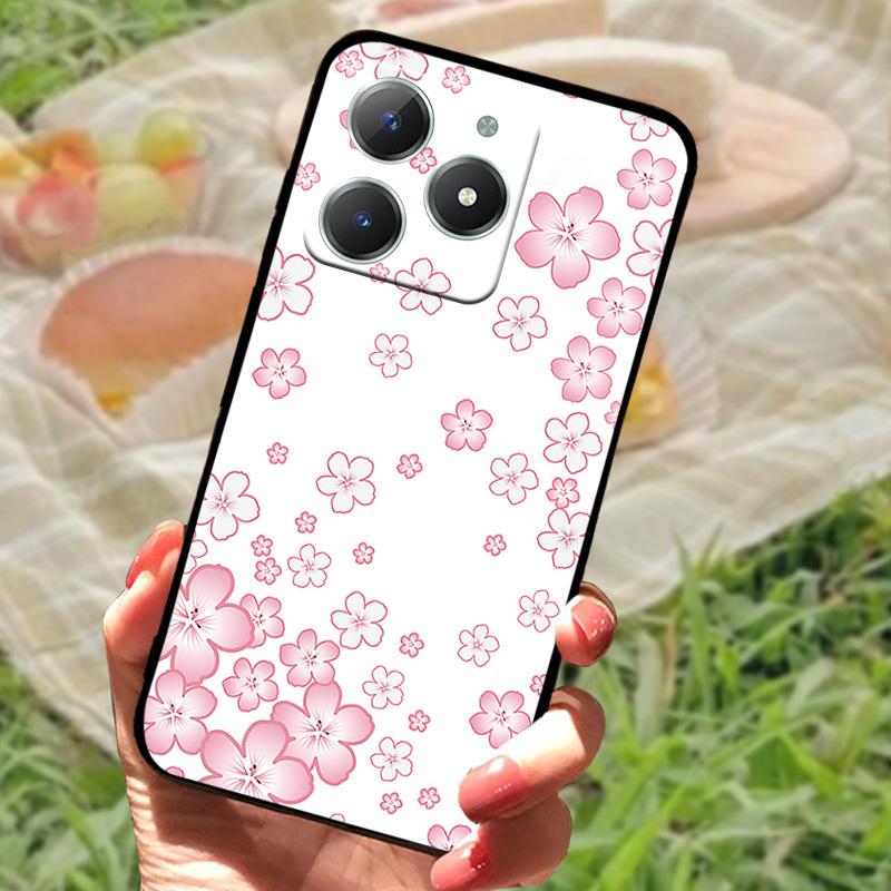 For Realme C61 4G Case Fashion Cartoon Black Silicone Soft TPU Back Cover For Oppo Realme C63 Protective Fundas Coque Cases