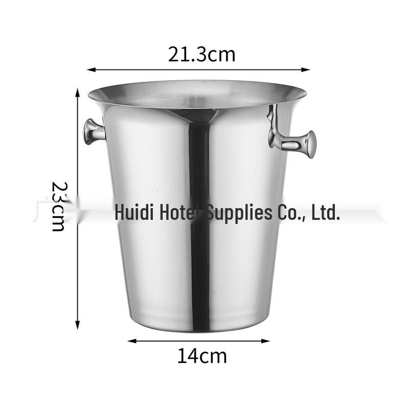 

ZISIZ European Style Silver Handle Ice Bucket