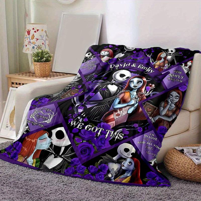 1pc, Cozy Nightmare Before Christmas Home Decor Blanket: Perfect Gift for Bedroom, Living Room, Travel, Camping, Car