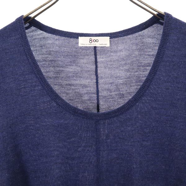 8100 Wool Long Sleeve Knit One Piece S Navy System Ron Herman Women Used