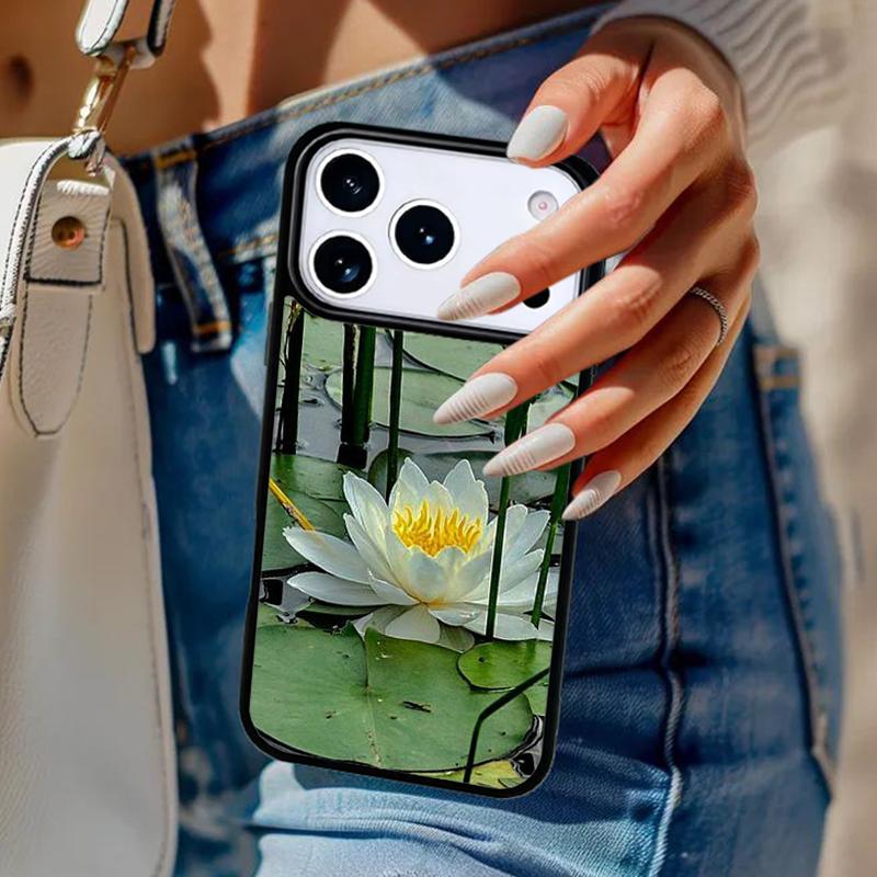 Summer Lotus Phone Case For iPhone 17 Air 14 15 13 12 Max Cover For Apple 16e 11 Pro Max Plus Coque
