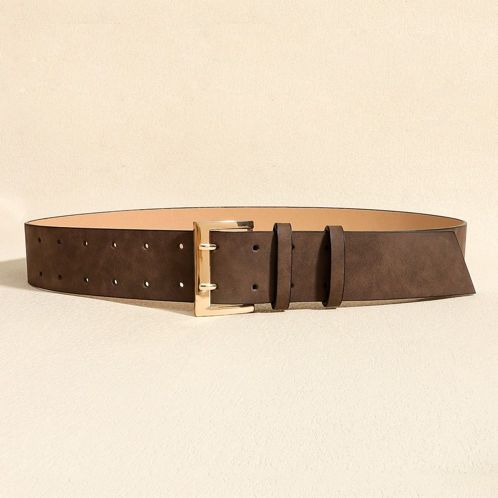 Trendy Suede Leather Wide Belt Casual Business Waist Strap Retro Pin Buckle Waistband  Gifts