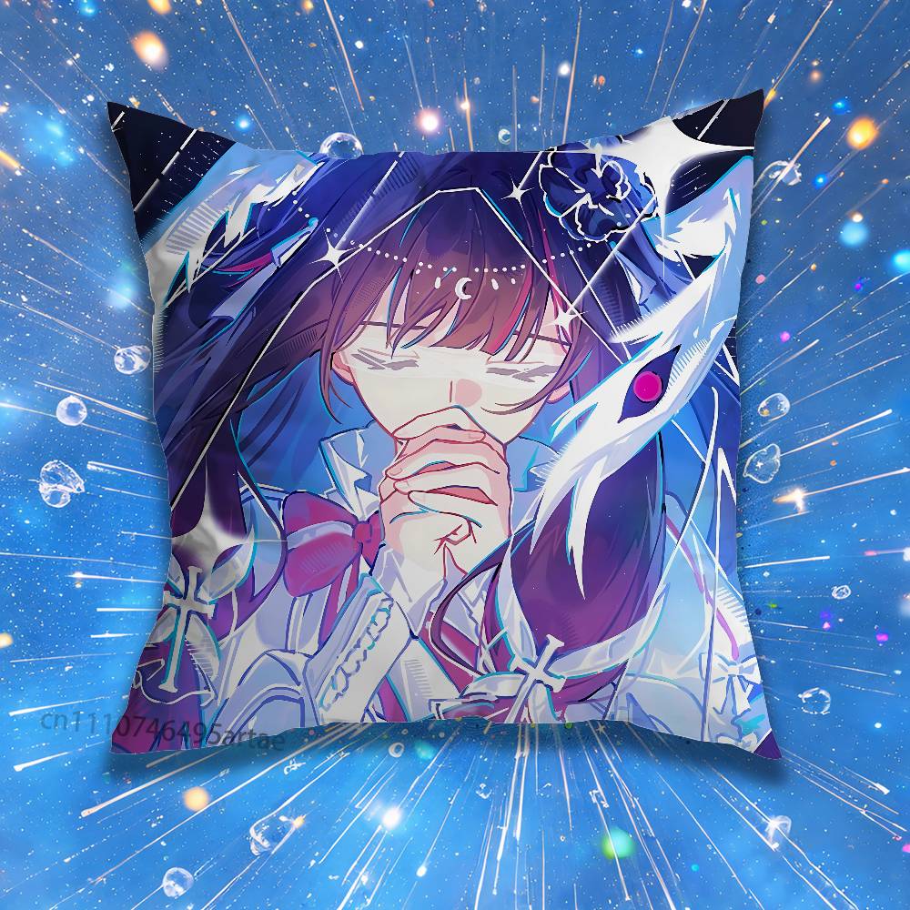 GGenshin Columbina Impact Vintage Anime Pillow for Sofa Seat Chair DecorativeModern Home Decor Print Throw Cushion