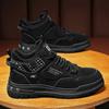 Men Leather Casual Shoes Spring Breathable Comfortable Thickness Sport Shoes Student High Top Skateboard Shoe Ankle Boot