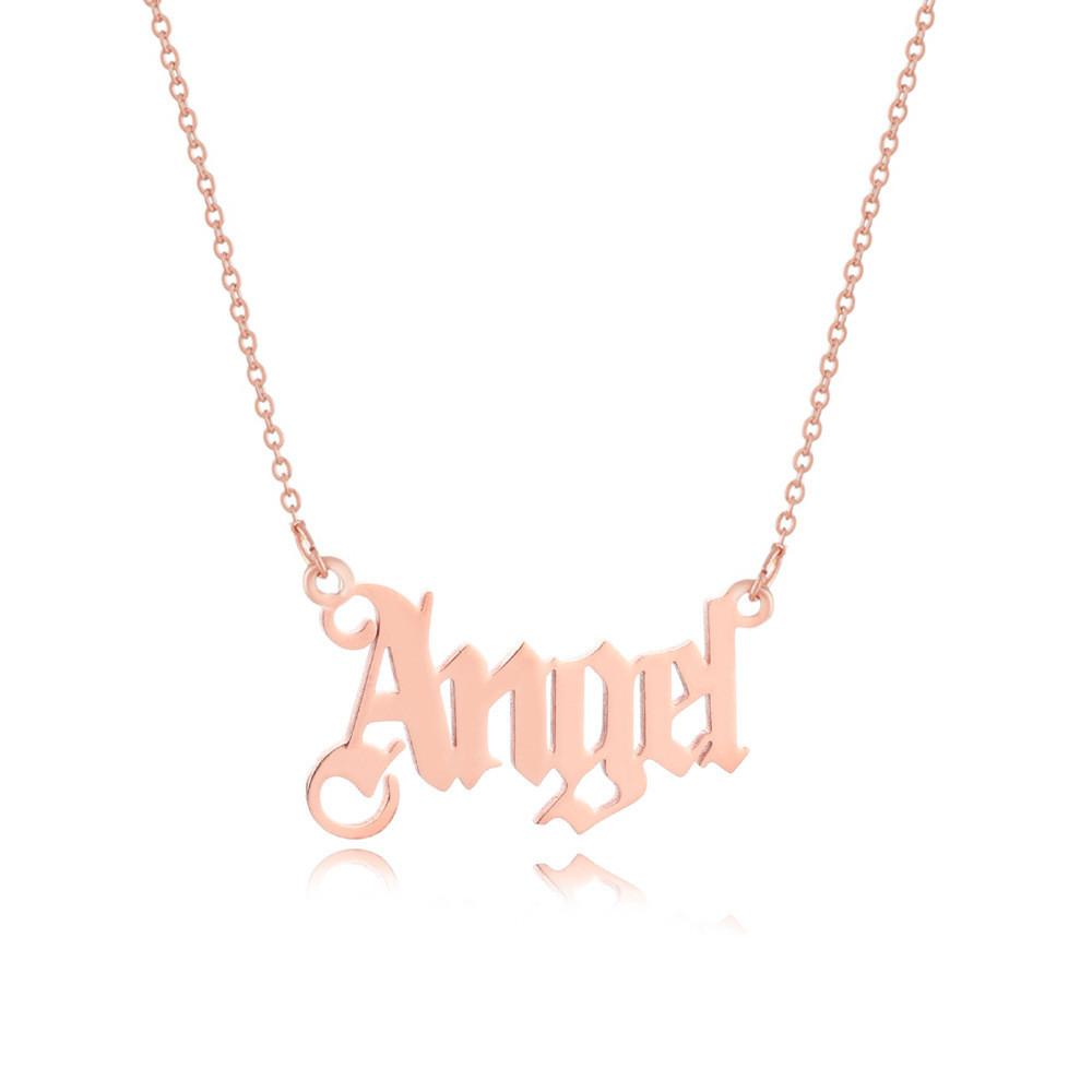 Style Charming European Angel Alphabet Necklace Unique Layered Design For Women