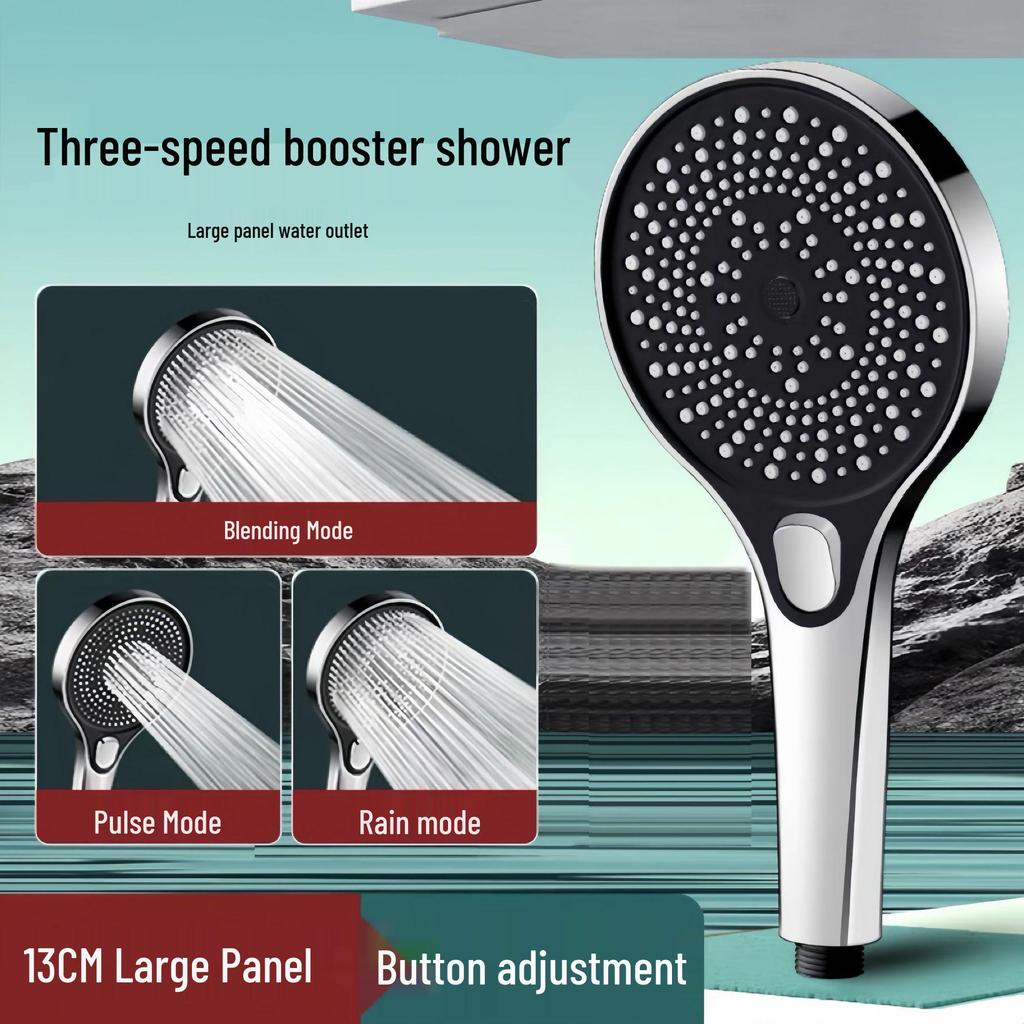 Three-Speed Handheld Pressurized Rain Shower Head Set